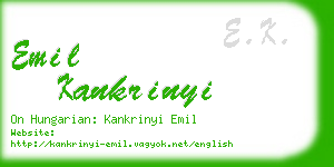 emil kankrinyi business card